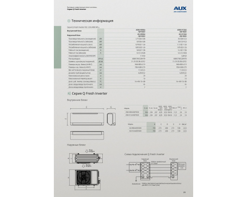Кондиционер AUX Q Fresh inverter R32 ASW-H09A4/QF-R2DI AS-H09A4/QF-R2DI