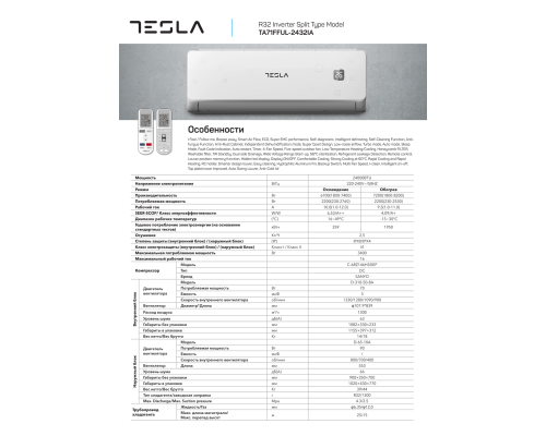 Кондиционер Tesla Astarta Inverter TA71FFUL-2432IA